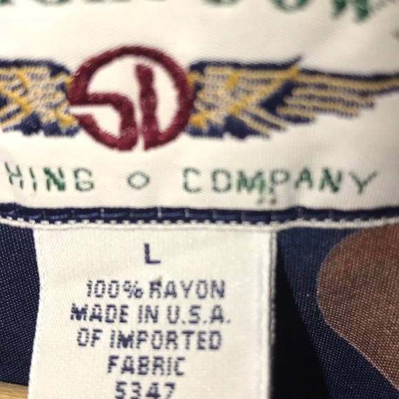 Straight Down Hawaiian Shirt (Navy/Orange) - Picture 3 of 3